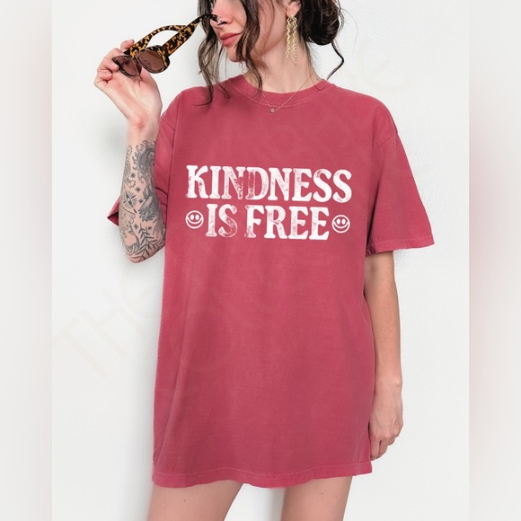 Comfort Colors Kindness Is Free Distressed Shirt - Picture 9 of 13